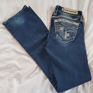 Rock Revival Jonet Sz 26 Women's Distressed Bootcut Flare Stretch Denim Jeans